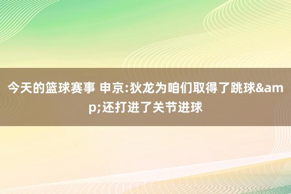 今天的篮球赛事 申京:狄龙为咱们取得了跳球&还打进了