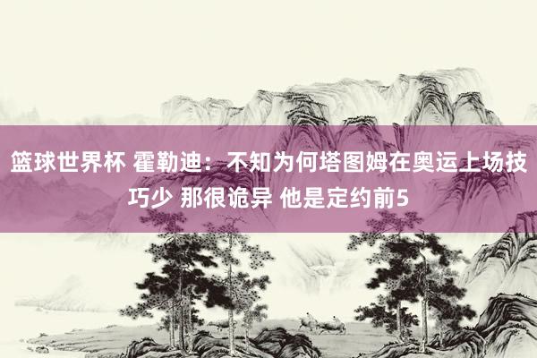 篮球世界杯 霍勒迪：不知为何塔图姆在奥运上场技巧少 那很诡异 他是定约前5