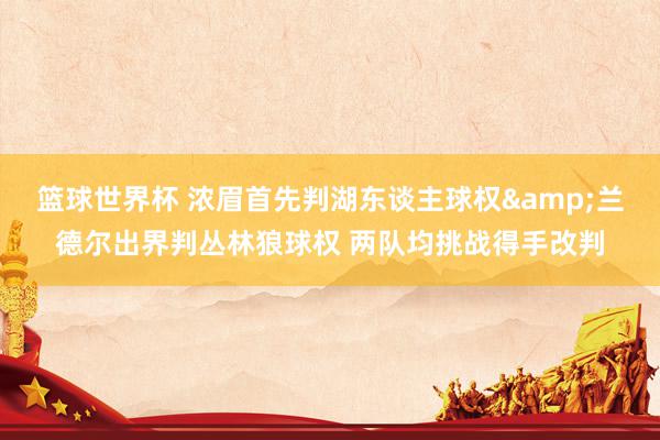 篮球世界杯 浓眉首先判湖东谈主球权&兰德尔出界判丛林狼球权 两队均挑战得手改判