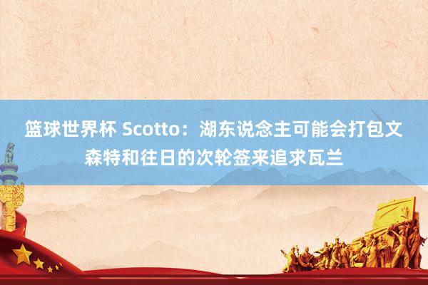 篮球世界杯 Scotto：湖东说念主可能会打包文森特和往日的