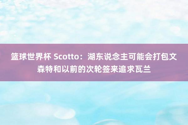 篮球世界杯 Scotto：湖东说念主可能会打包文森特和以前的